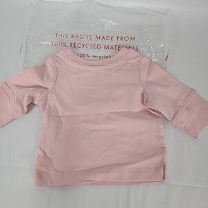 NEW Hanna Andersson Baby Brushed Jerset Long Sleeve Tee Petal Pink Sz 0-3 Mo
